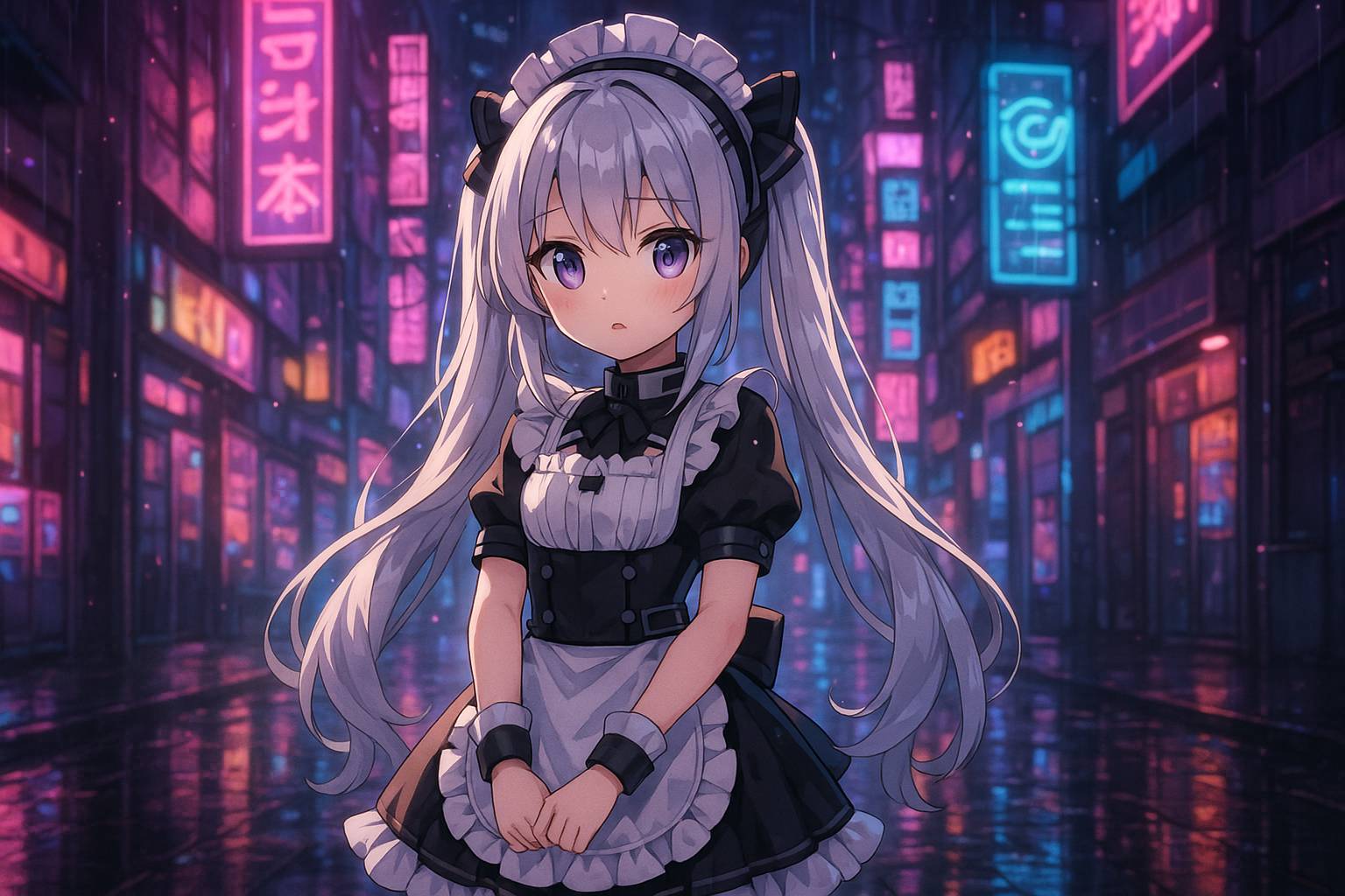 每日大赛教程动漫 - 赛博朋克少女